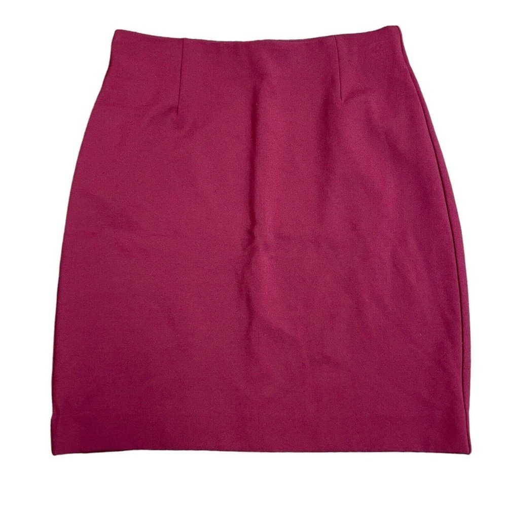 Aritzia Talula Raspberry Maroon Ponte Pull On Mini Skirt